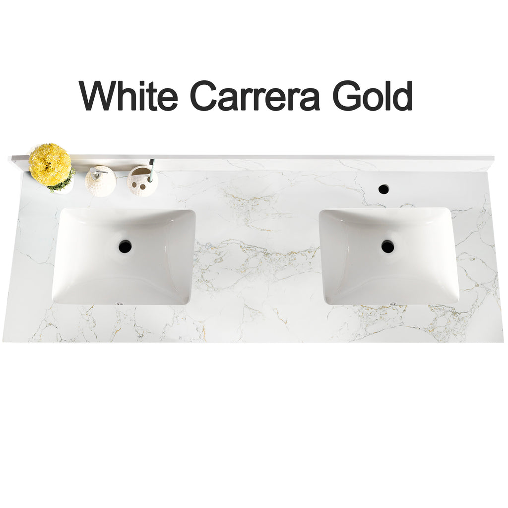 Countertop 73" x 22.5" Calacatta Gold Double Sink