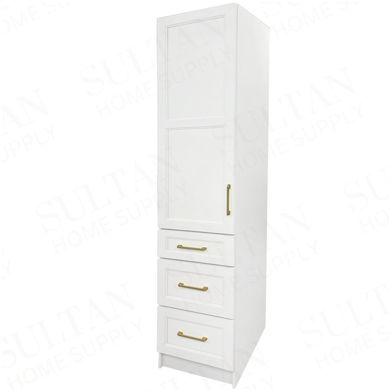 Linen Side Cabinet with 1 Door and 3 Drawers