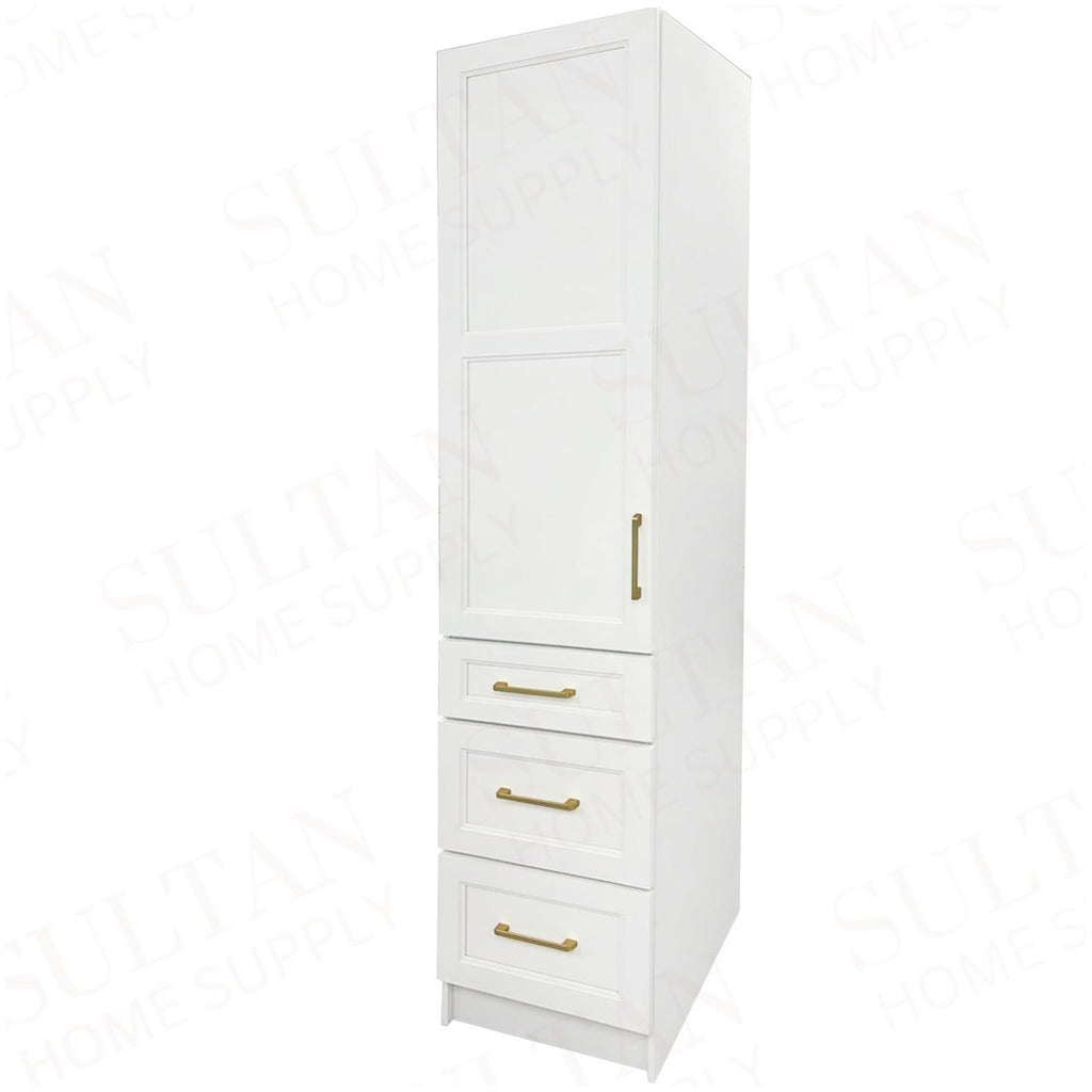Linen Side Cabinet with 1 Door and 3 Drawers