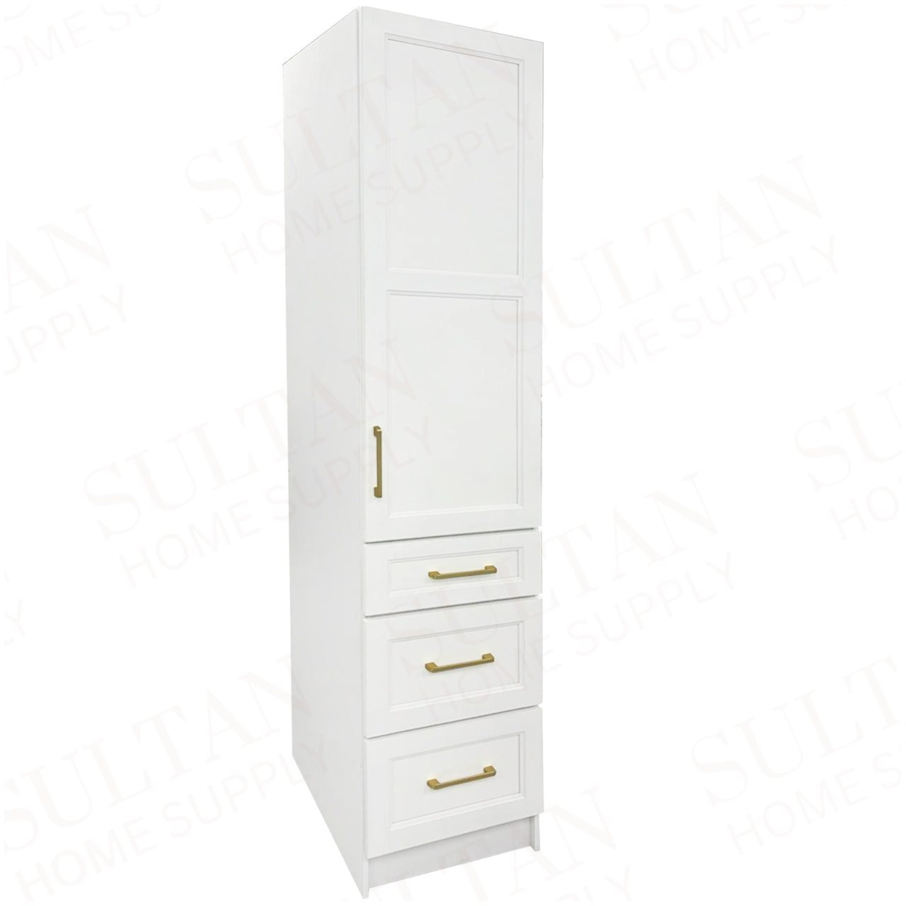 Linen Side Cabinet with 1 Door and 3 Drawers