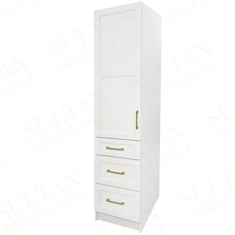 Linen Side Cabinet with 1 Door and 3 Drawers