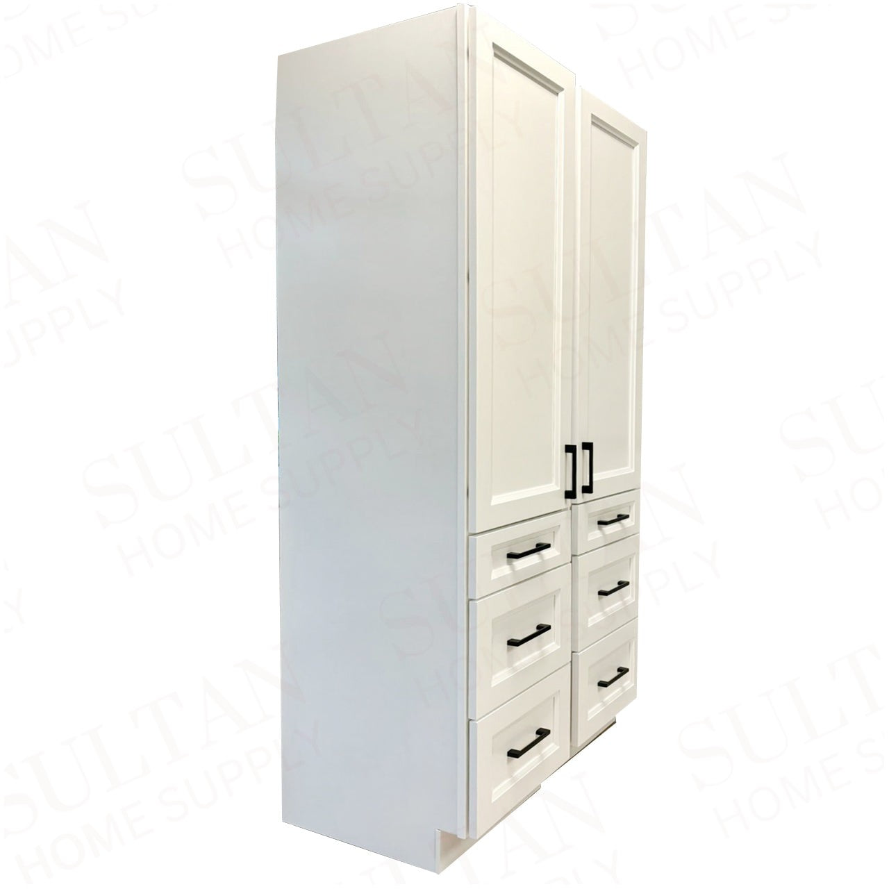 Linen Side Cabinet with 1 Door and 3 Drawers