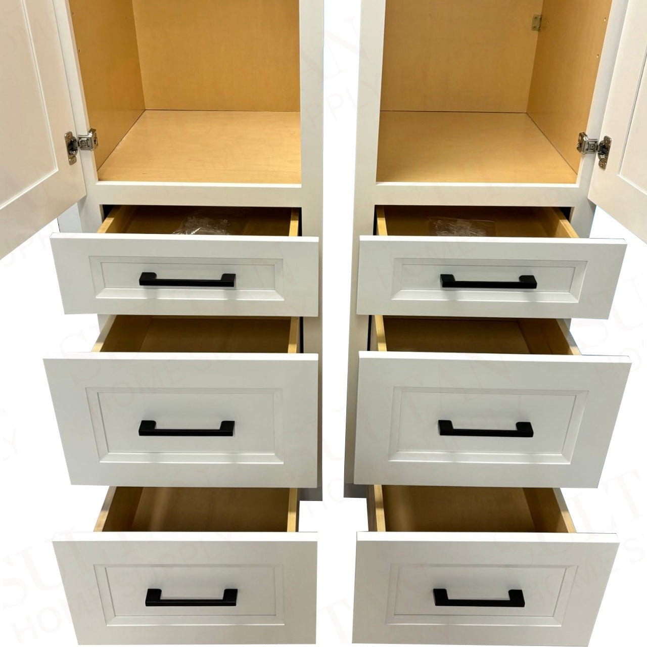 Linen Side Cabinet with 1 Door and 3 Drawers