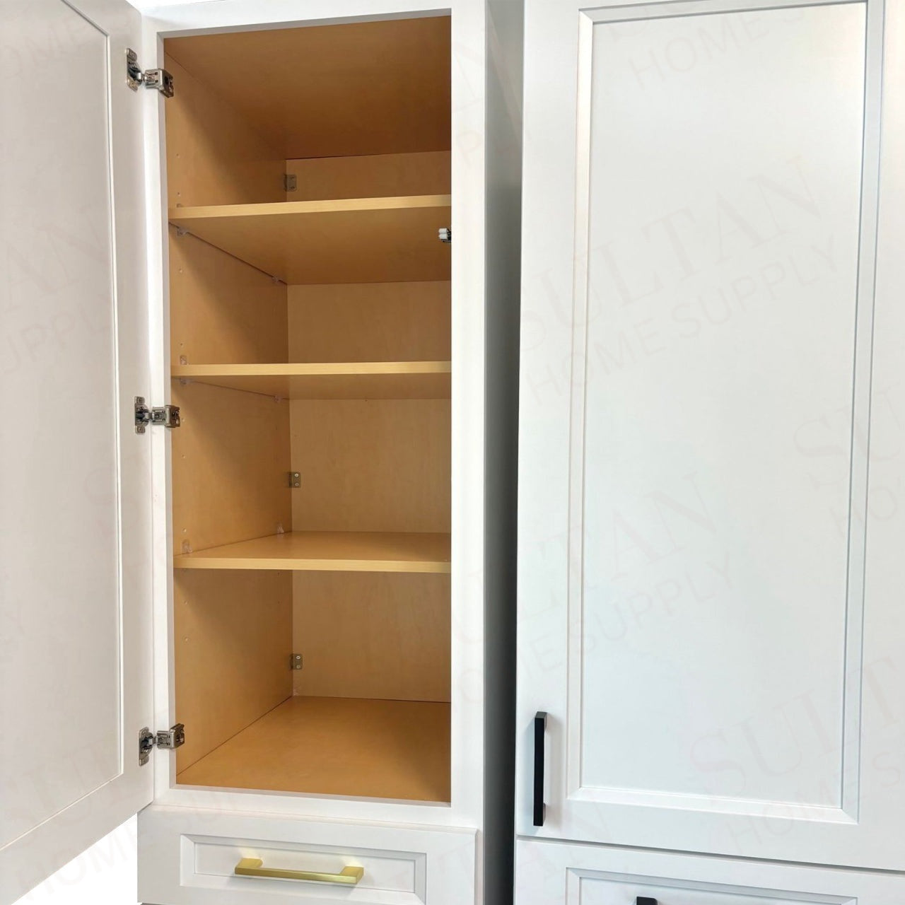 Linen Side Cabinet with 1 Door and 3 Drawers