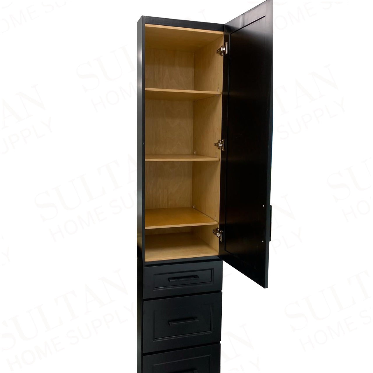 Linen Side Cabinet with 1 Door and 3 Drawers