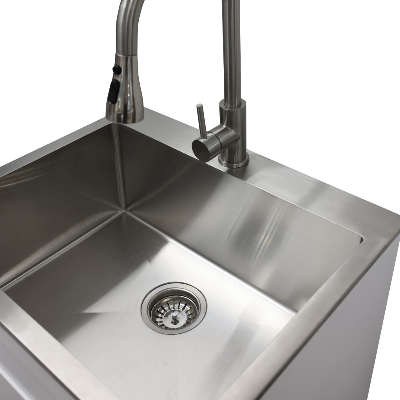 24″ Cabinet with Faucet and Stainless Steel Sink in White, for The Laundry Room and Utility Room(HDF)