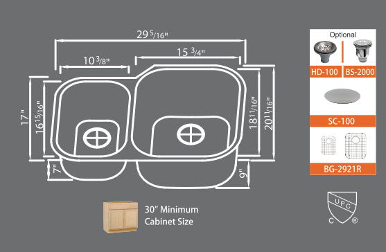 Sinks Signature Series SMC 2921R