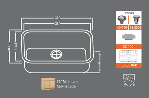 Sinks Signature Series SMC 3018-P