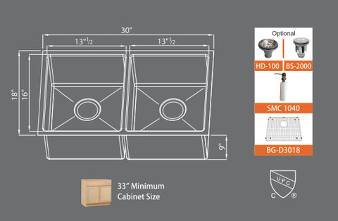 Sinks Premium Series SMC D3018