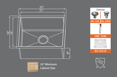Sinks Premium Series SMC S2318