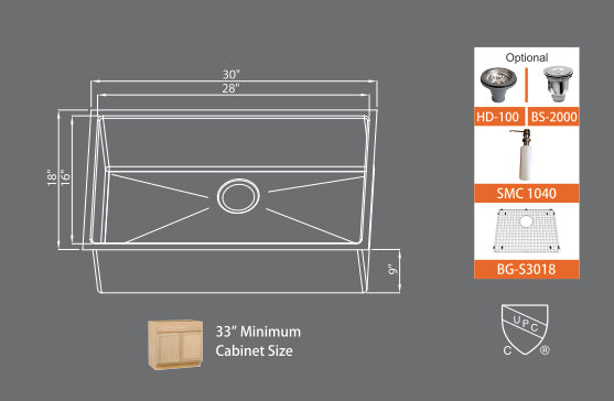 Sinks Premium Series SMC S3018