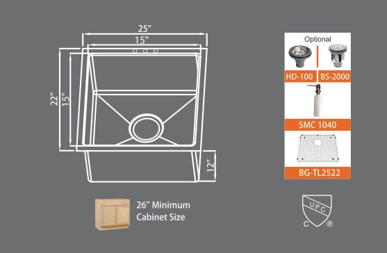 Sinks Premium Series SMC T2220