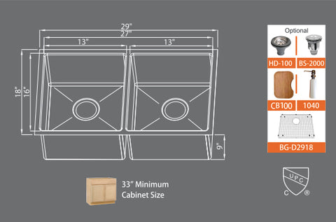 Sinks Premium Series SMC D2918