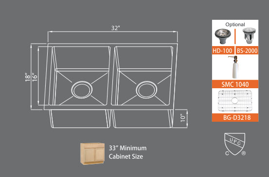 Sinks Premium Series SMC D3218