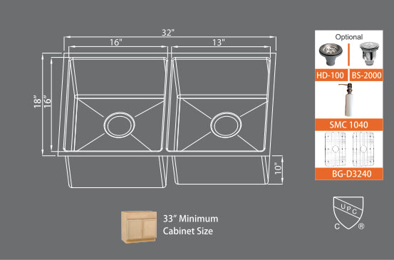 Sinks Premium Series SMC D3240