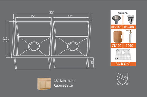 Sinks Premium Series SMC D3260