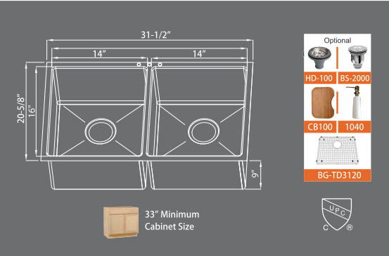 Sinks Premium Series SMC TD3120