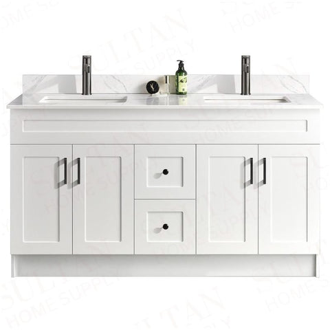 Sultan 60" Double Sink Free Standing Bathroom Vanity HDF