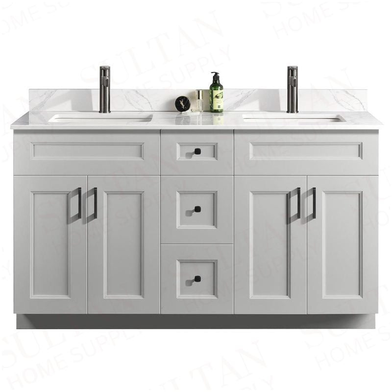 Sultan 60" Double Sink Free Standing Bathroom Vanity Solid Pinewood