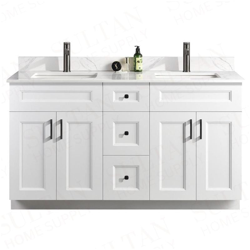 Sultan 60" Double Sink Free Standing Bathroom Vanity Solid Pinewood